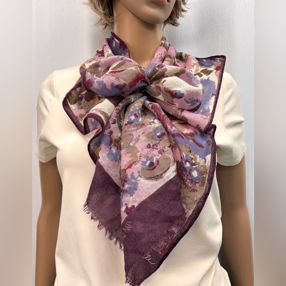 Marie Michèle Purple and Pink Floral Wrap Scarf